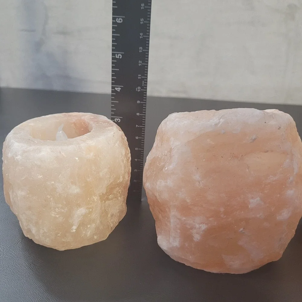 Himalayan Pink Salt Candle Holders Set of 3 Tea Light Crystal Natural Decor